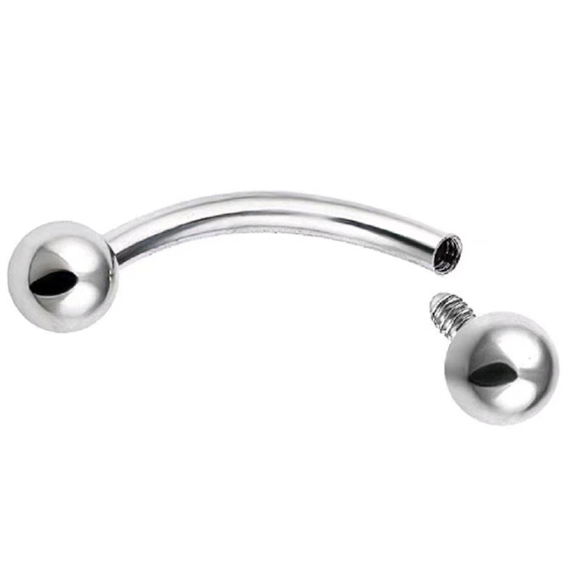 G23 Titanium Internally Threaded Curved Barbell 18G 16G 14G Custom Eyebrow Lip Piercing Jewelry detail image 5