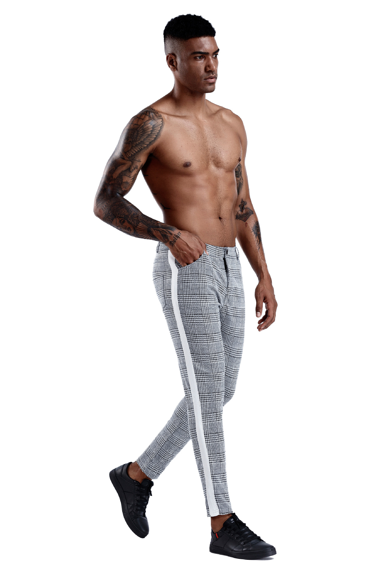 Casual broek heren - geruite broek in streetwear stijl_voghion.com