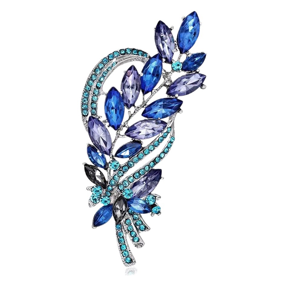 Retro europeo y americano cristal joya broche de gama alta de las mujeres ramillete pin elegante traje vestido de noche todos los accesorios a juego