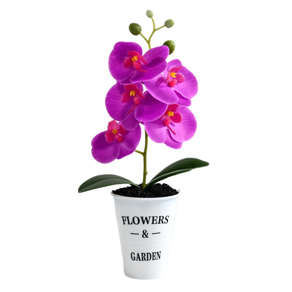 Cinco flores y dos hojas sensación de orquídea mariposa plantación de bonsai creativa decoración del hogar de moda fotografía flores artificiales ornamentos de boda