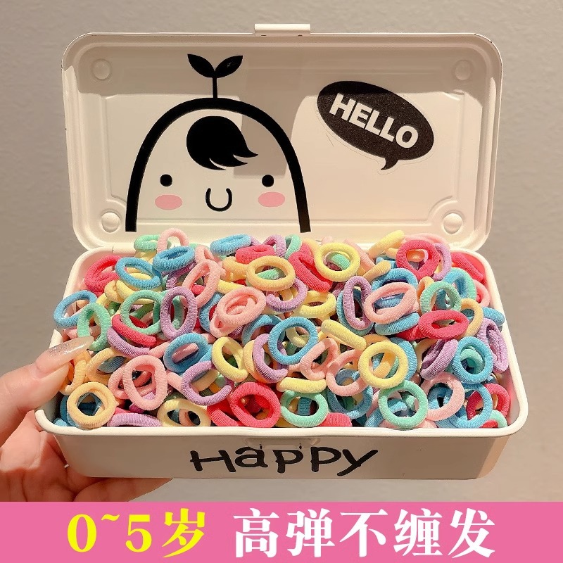 Anillo de pelo de pulgar colorido para niños niñas atadas cabello de correa de alta elasticidad bebé no lastimar cabello de cabello