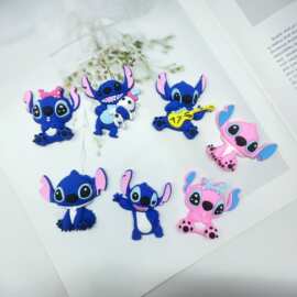 新款卡通大号史迪仔软胶贴片 diy包包手机壳水杯鞋子 ABS塑料贴片