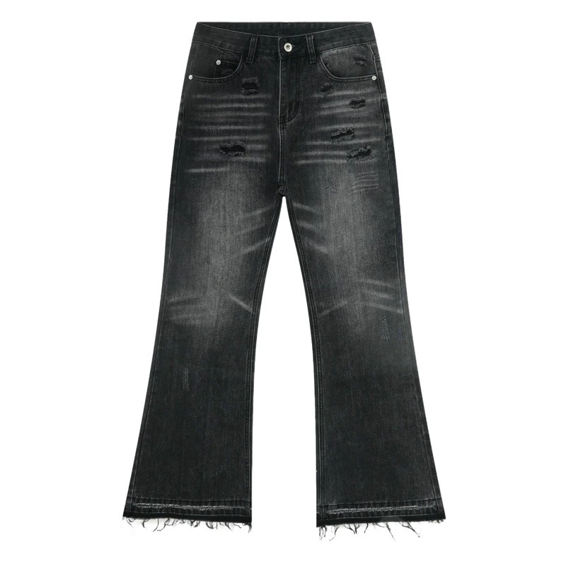 Nirben Denim | американские прямые модные брендовые джинсы в стиле ретро, мужские свободные микро штаны с потертостями, дизайн с потертостями