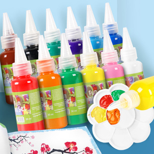 DIY�T�f12ɫ��ָ�����L��ˮϴ��ָӡ����ͯ���������ӡ�����