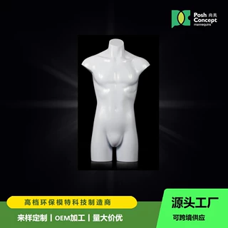 高档环保PC男半身模特 男装展示人体模特 服装店橱窗陈列模特