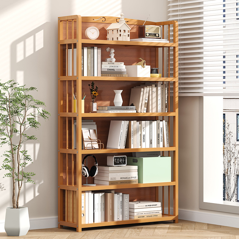 Household Simple Bookshelf Floor-Standing Multi-Layer Wall-Mounted Corner Storage Rack Simple Modern Bookcase Floor-Standing Storage Rack