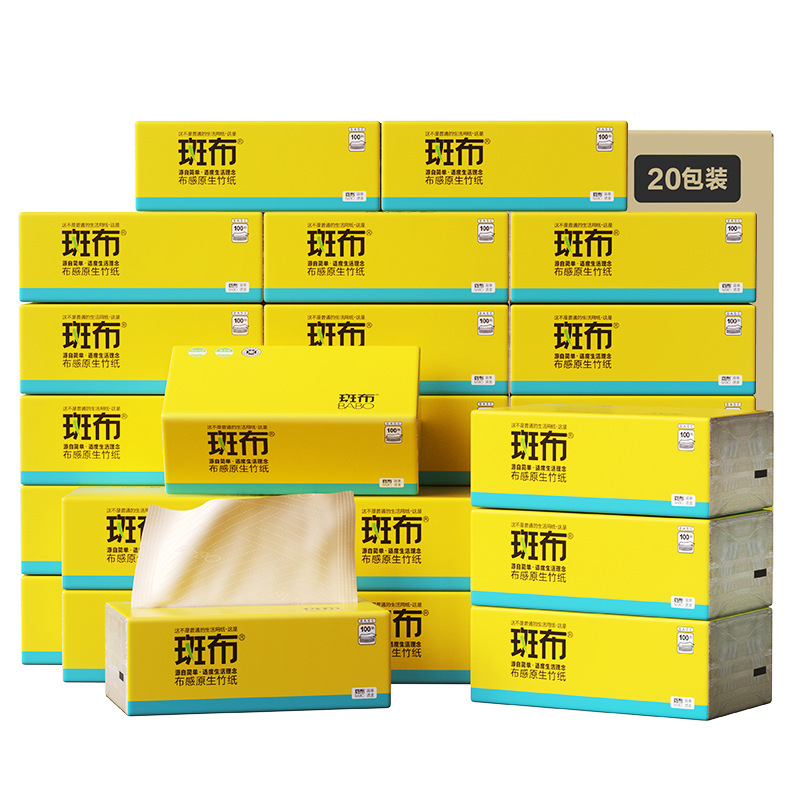 Banbu Natural Bamboo Pulp 100 Sheets 20 Packs Facial Tissue Boxed Tissue Wholesale for Home Use Banbu Natural Bamboo Pulp 100 Sheets 20 Packs Facial Tissue Boxed Tissue Wholesale for Home Use