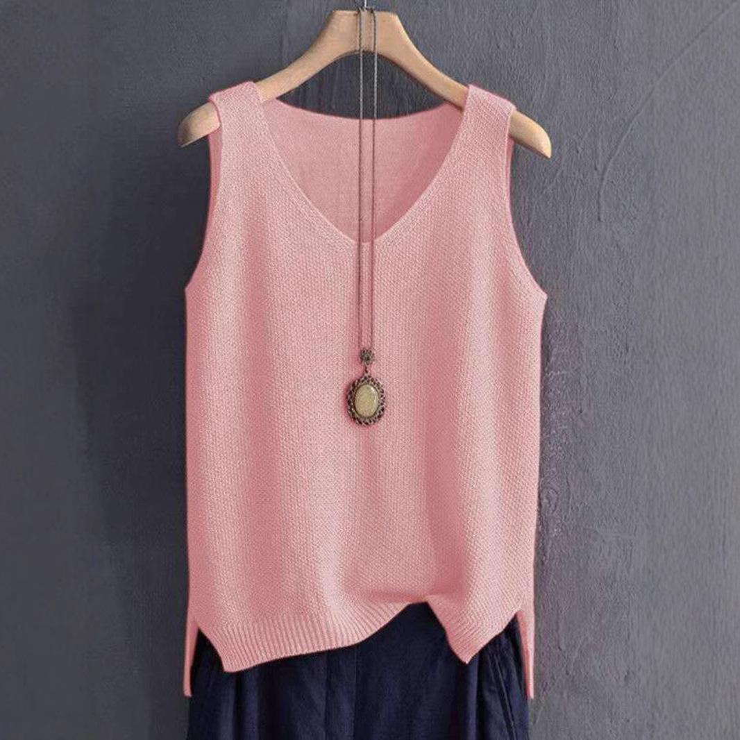 40.00 kg-100.00 kg Loose plus size Camisole Women's Summer Knitted Ice Silk T-Shirt Base Shirt Sleeveless Inner Top