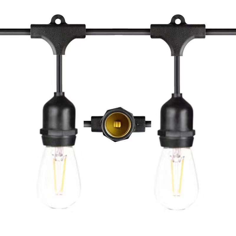 RGB跑马灯串线 户外防水灯串美式电源线 灯具线 太阳能灯串