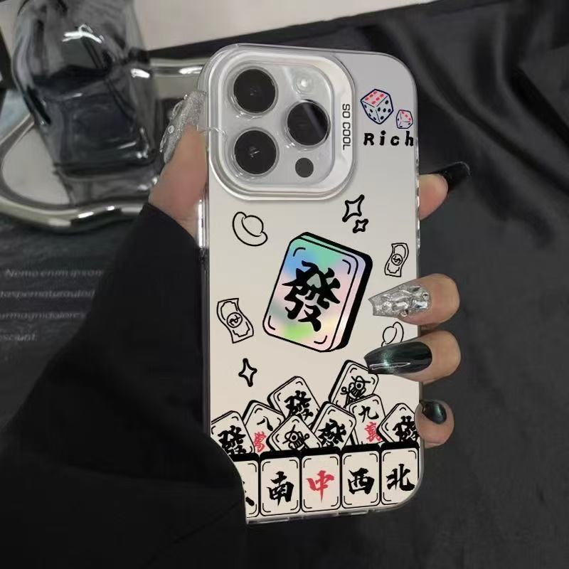 Fa Cai Mahjong para iPhone 16 funda para teléfono móvil Apple 15promax/14 anti-caída 13pro12 nuevo 11xr