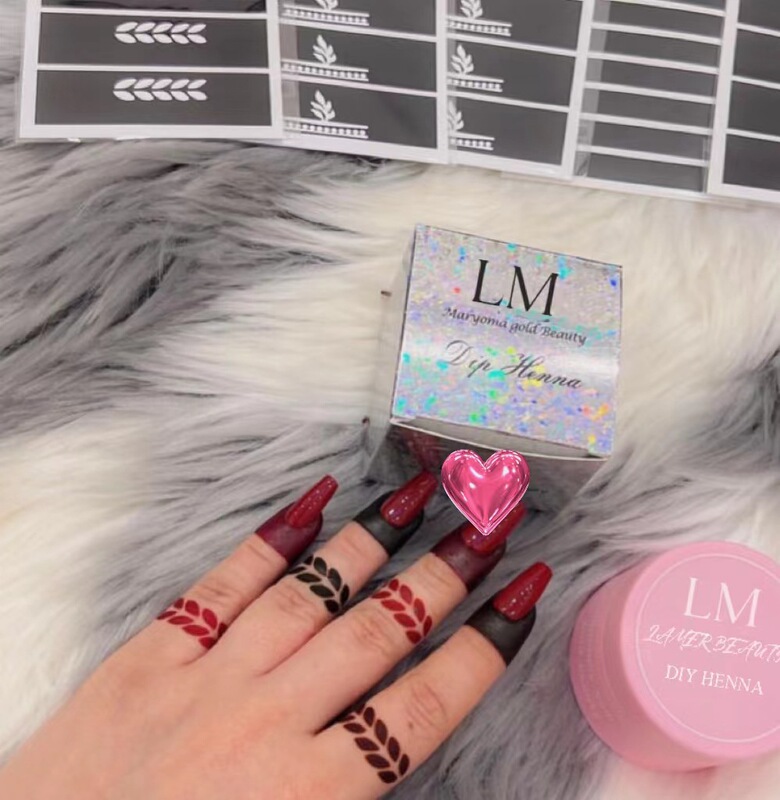 Hollow floral henna temporary tattoo ink semi permanent waterproof fruit gel long lasting tattoo juice ink