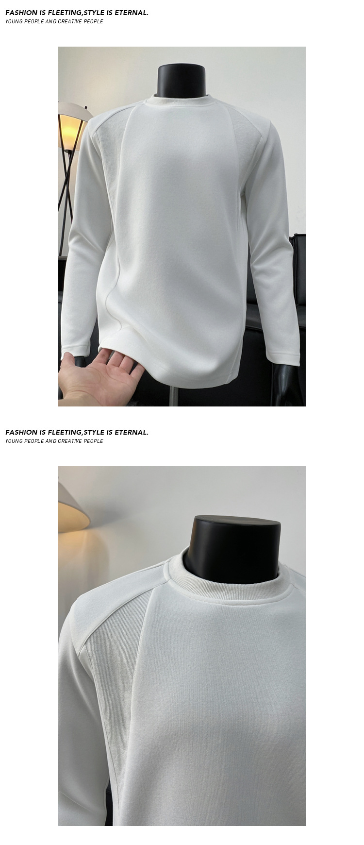 Mamba Cotton American Style Patchwork Long Sleeve T-shirt Men_voghion.com
