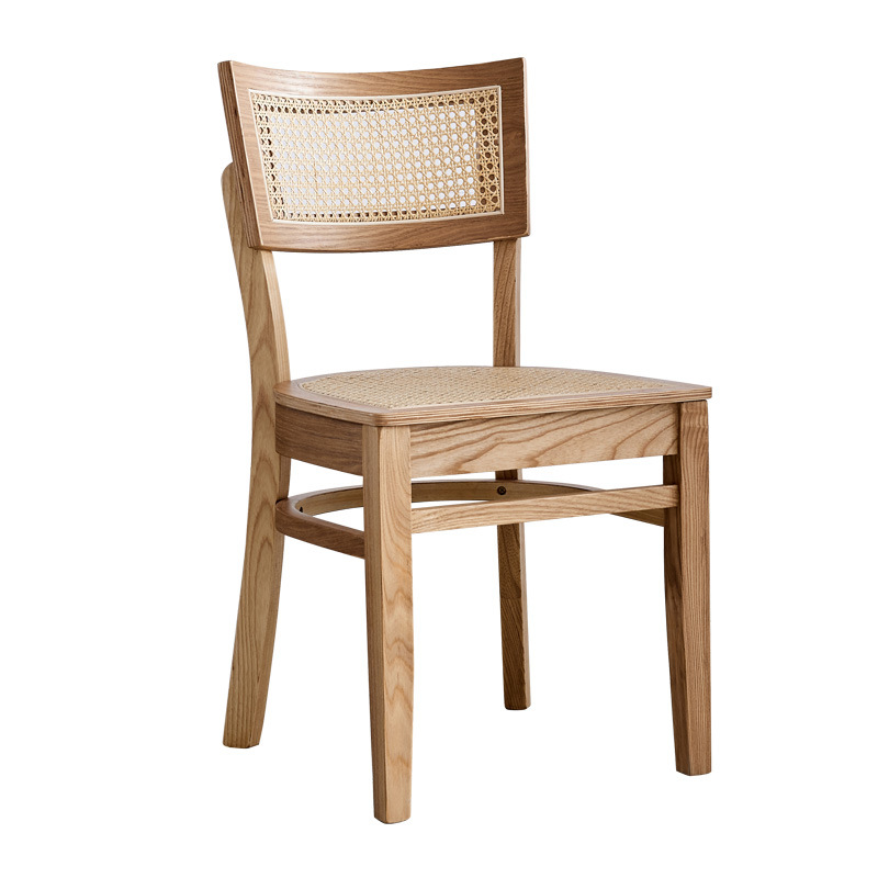 Mesa de comedor de hotel de caja de madera maciza cadena de restaurantes occidentales diseñadores de estilo antiguo asiento de tela de caña