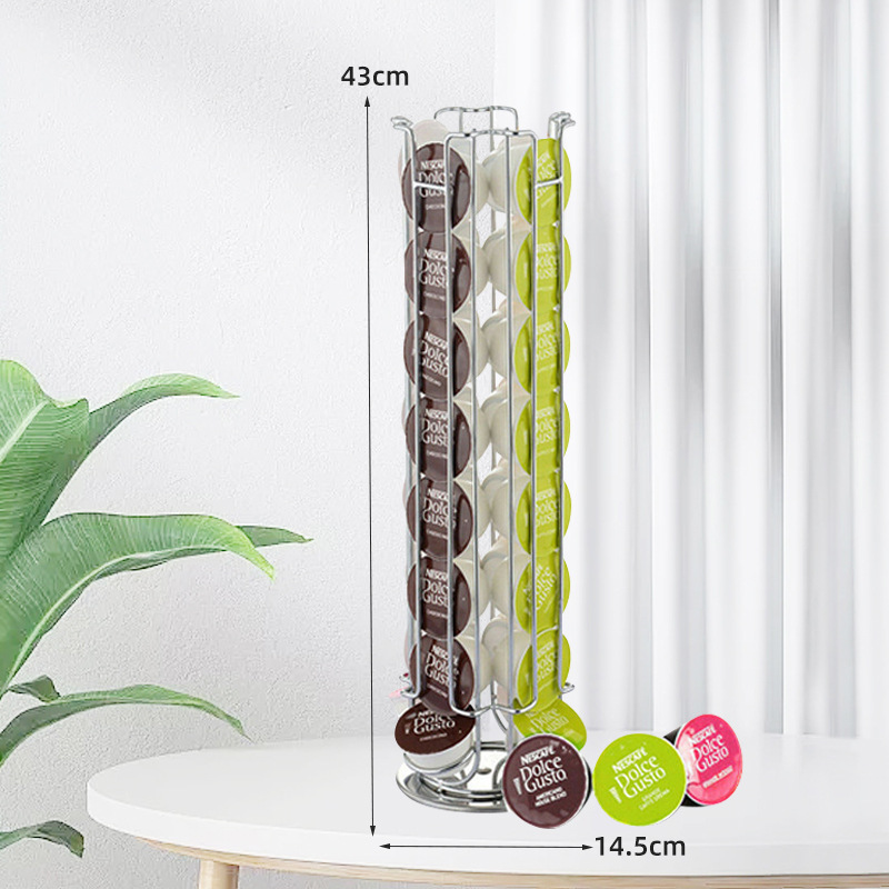 Xirui Amazon Cápsula de café caja de almacenamiento en rack 32 tabletas Duqu KUSI Cápsula de café giratoria rack de almacenamiento