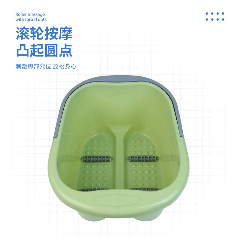 [Wholesale] Plastic Foot Bath Bucket with Rollers, Home-Use Foot Soaking Tub, Constant Temperature Foot Bath Basin, Four-Wheel Portable Massage Foot Wash Basin