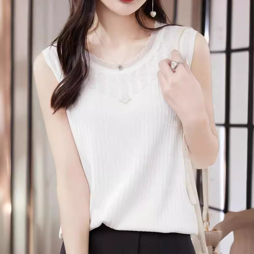 Silk T-shirt sleevless