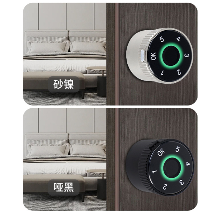 Puerta doméstica transfronteriza inteligente de bloqueo graffiti huella dactilar contraseña de bloqueo sin agujeros de madera interior cerradura inteligente