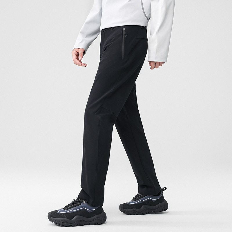 Winter Men's Casual Pants Fleece-Lined Thickeneded Pants Outdoor Hiking Pants Waterproof Anti-Wrinkle High Elastic Sports Pants