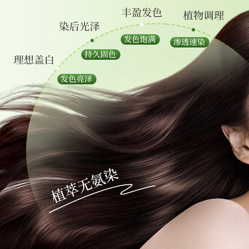 Hanfeng hierba decocción de una sola dosis crema de teñido de cabello suave colorante flor fragancia teñido envasado transparente fabricante de teñido de cabello seguro