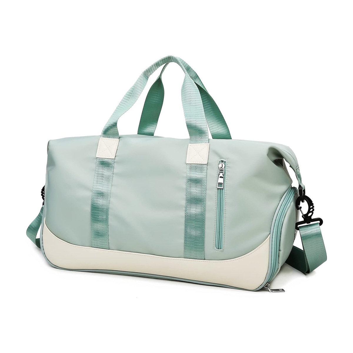 Green handheld capacious travel bag