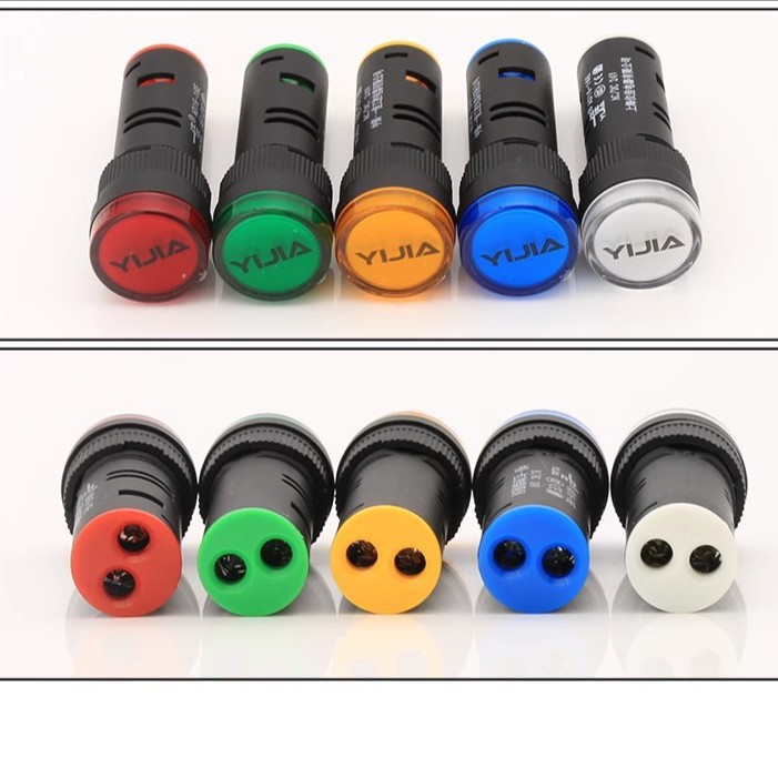 一佳指示灯AD16-16E设备电源工作6V24V220V状态LED红绿16mm信号灯