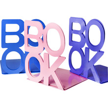 348 BOOK140mm字母书籍挡板书夹金属书立书档书書立架夹书书签