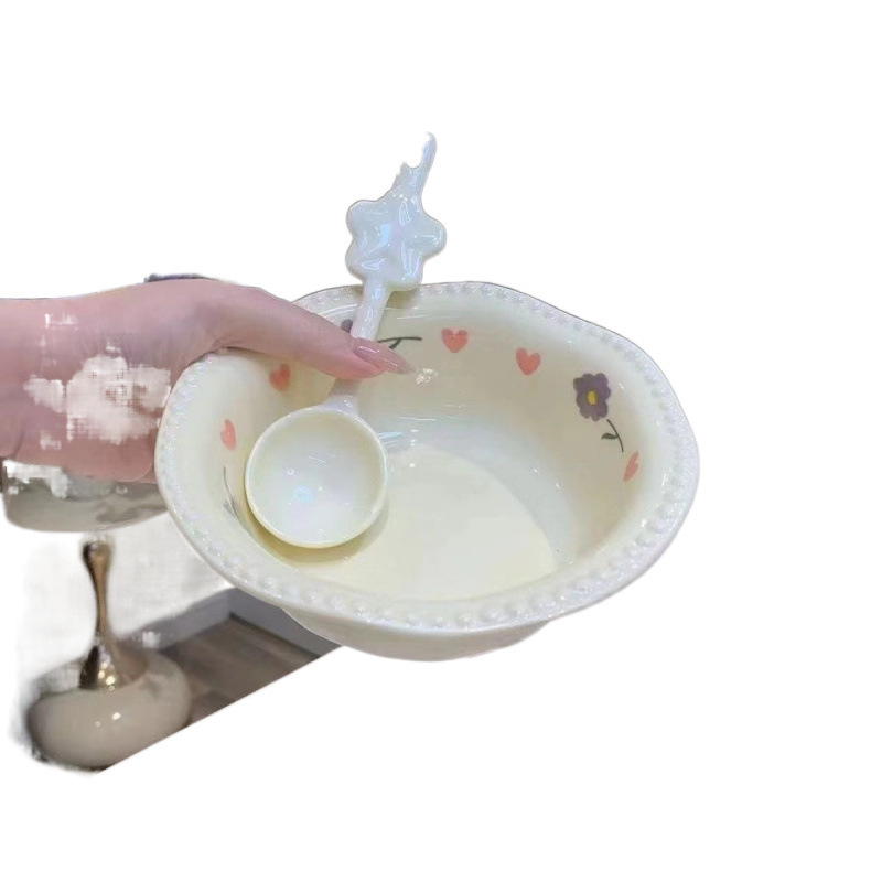カスタードパール藤の花デザートサラダスターセラミックセット食器朝食丼高価値で絶妙な|undefined