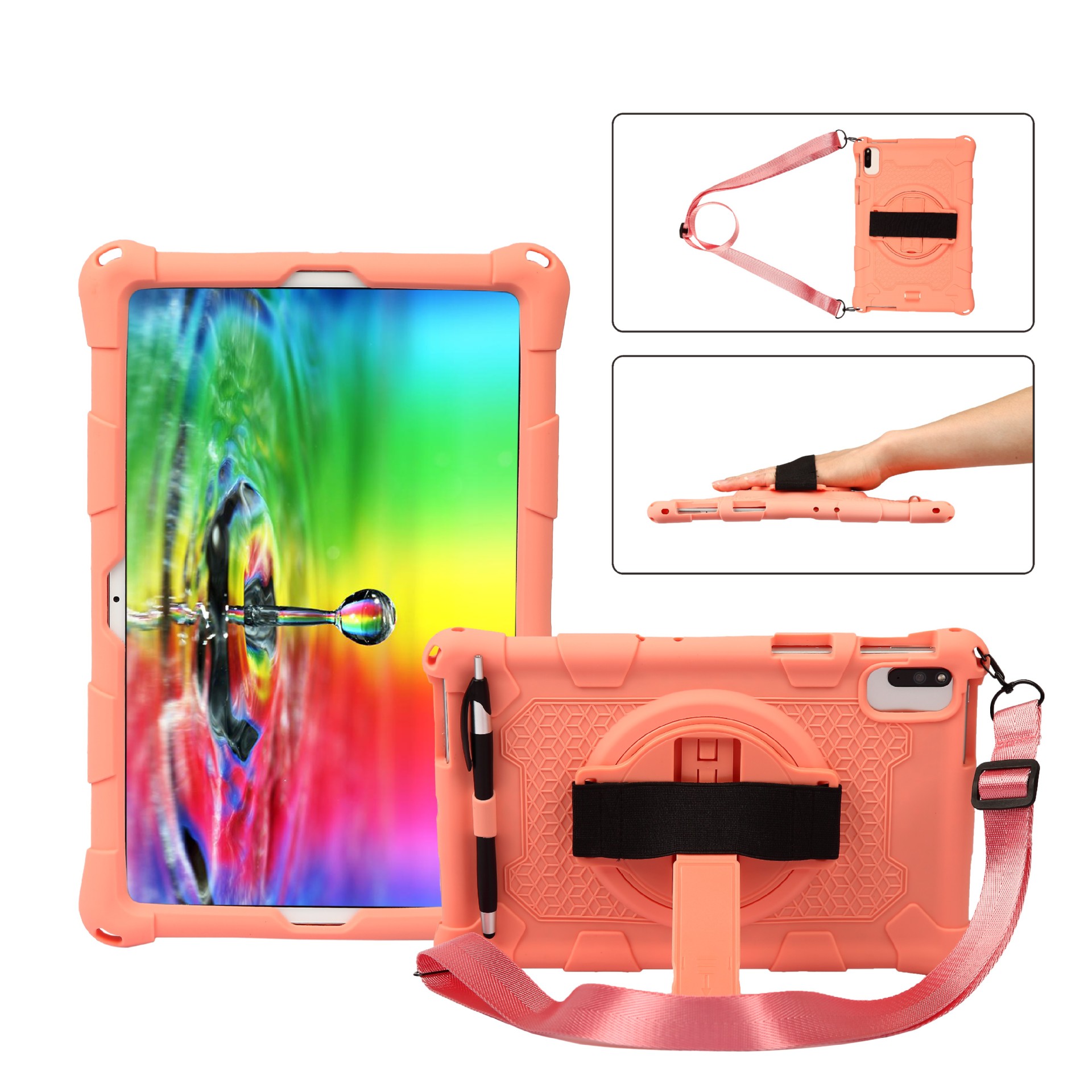 Suitable for new OPPO PAD 11 inch protective leather case 2022 flat silicone case thickened Anti-fall rotating frame shell