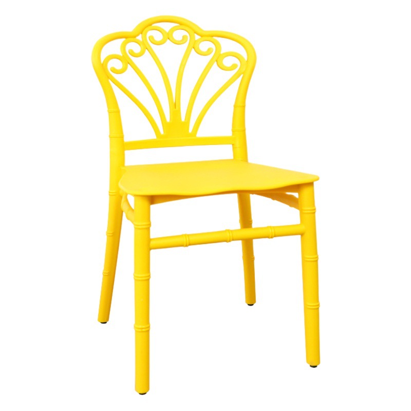 Silla de bambú para niños de plástico bebé simple color PP kindergarten silla moderna simple hogar respaldo comedor silla BB