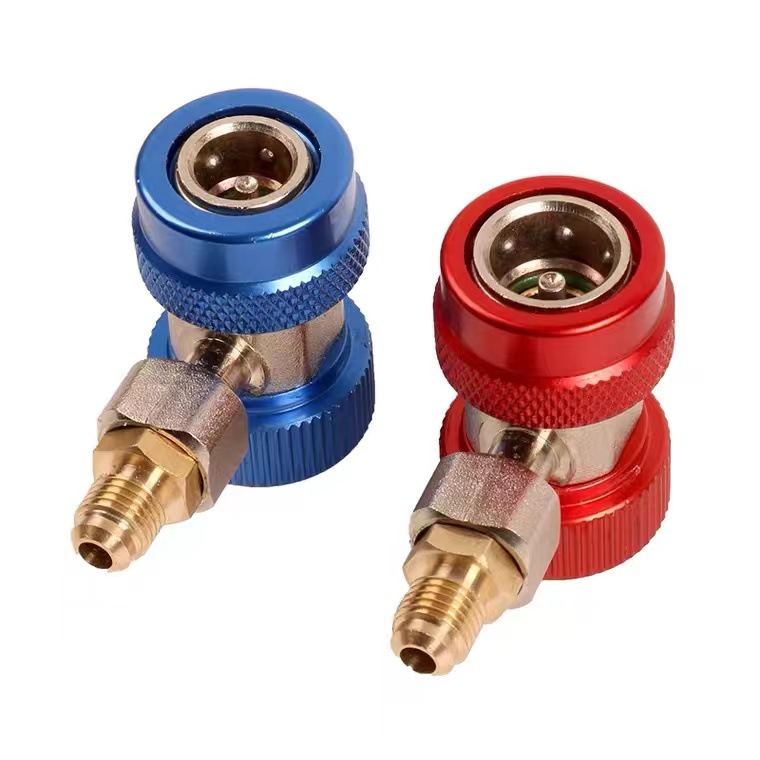 R134a car air conditioner high and low voltage quick connector fluorination tool brass material in-line adjustable connector