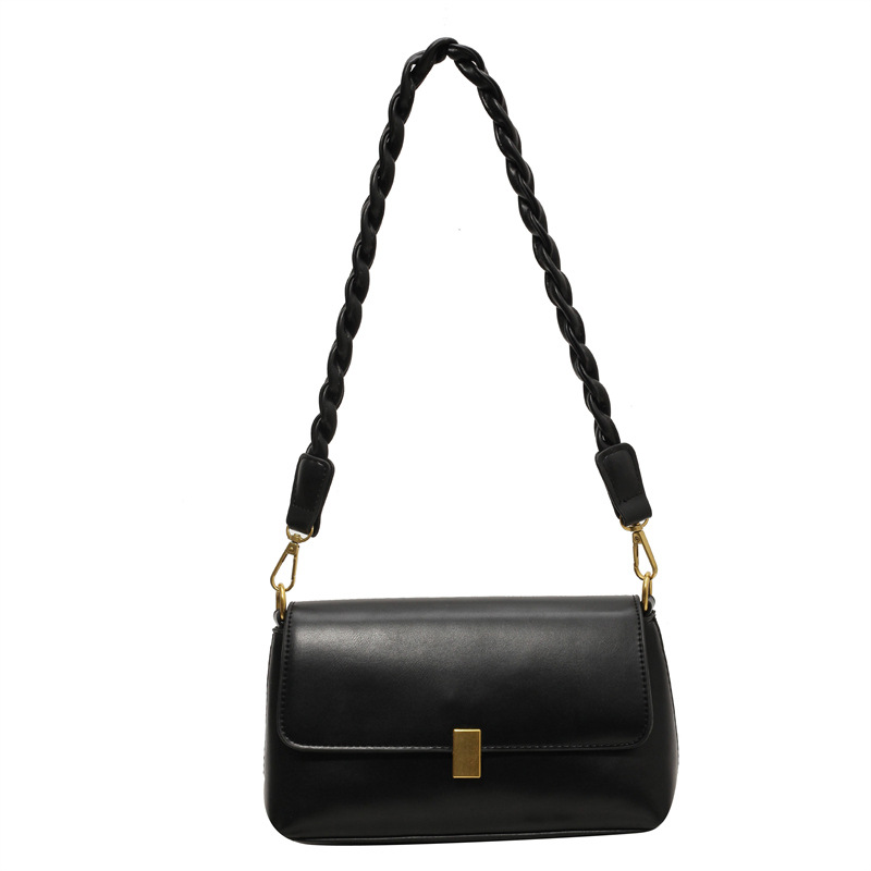 Cross-Border New Niche Autumn Women's Bag French Light Luxury Retro Underarm Bag Braided Shoulder Strap Small Square Crossbody Bag - Thumbnail 7