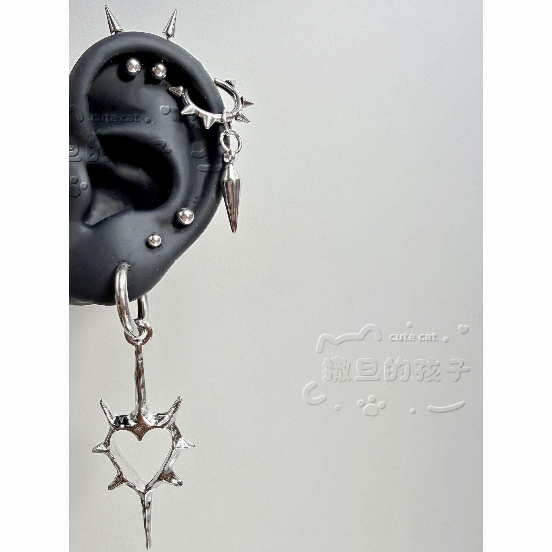 Labret stud lip piercing jewelry styling detail