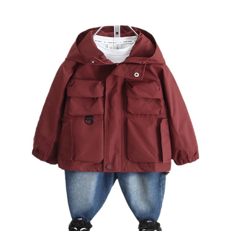 6303 chaquetas para niños modelos de primavera y otoño gabardina con capucha de estilo occidental para niños 2025 nueva chaqueta coreana de otoño