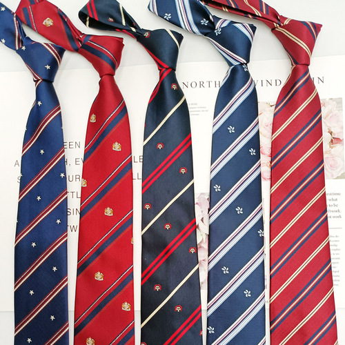 Men's and Women's 7cm Hand-Tied JK Formal Tie from Manufacturer Wholesale - Stylish and Casual Brocade Striped Accessory for Versatile Matching