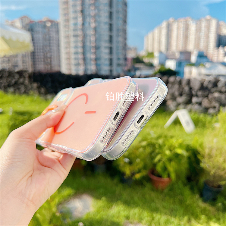 适用苹果IPhone 13渐变13 Pro透明亚克力13 ProMax亮彩变色龙硬壳