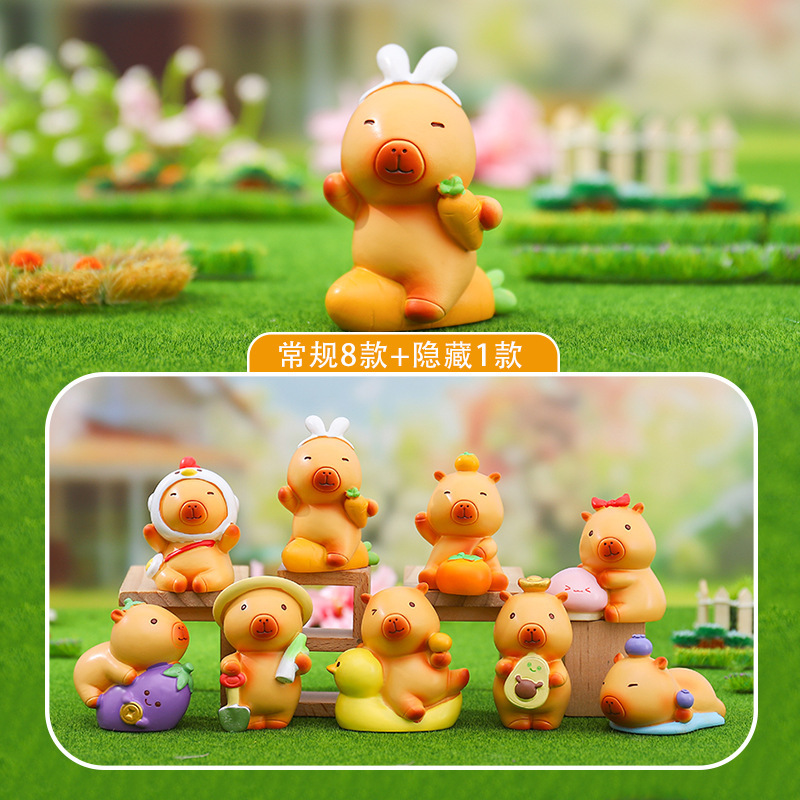 小红书同款豚门许愿农场卡通盲盒创意潮玩卡皮巴拉儿童玩具装饰品|undefined