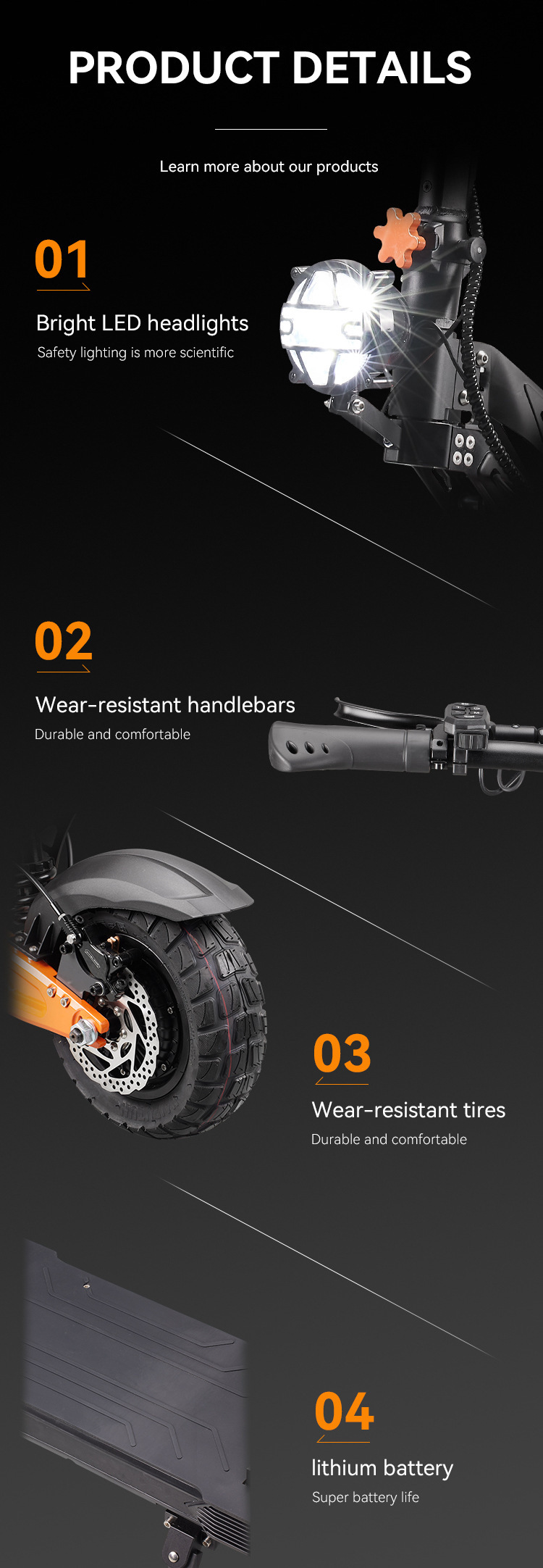 Retuol 10.5-Inch 60V Off-Road Dual-Drive Electric Scooter Adult Foldableing Scooter Dropshipping