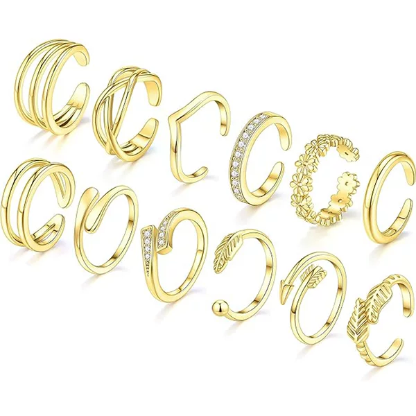 Cross-Border Best-Selling Amazon Adjustable Open Toe Rings, Trendy Sexy Foot Joint Rings Accessories