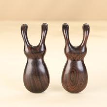 紫光檀木小青蛙弯鼻刮眼部鼻梁按摩梳实木点穴笔刮痧板家用按摩器