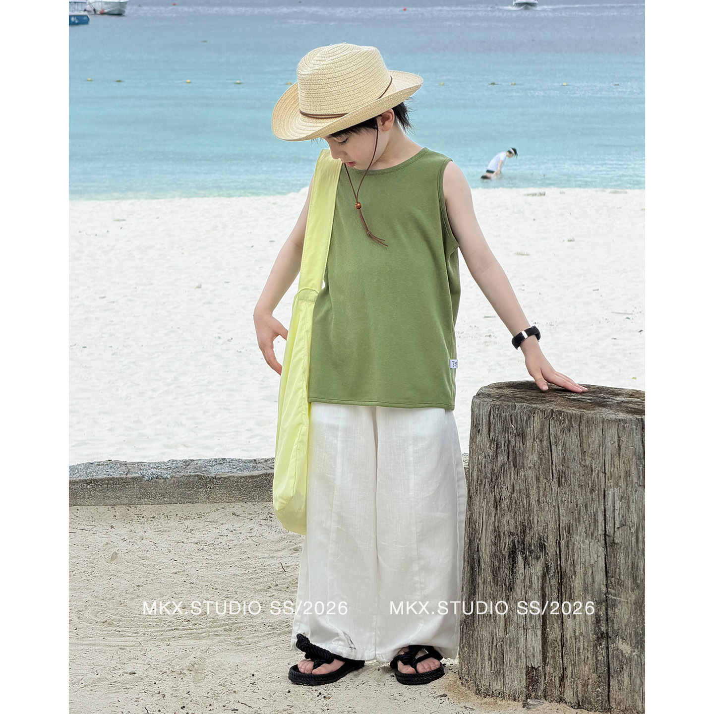 Ropa infantil chaleco para niños camiseta sin mangas para niños verano 2026 nuevo estilo coreano para niños camiseta transpirable ligera y casual