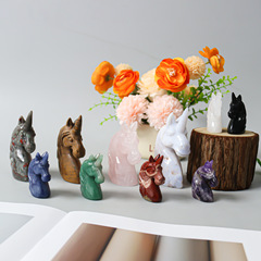 4inch ユニコーンヘッド工場直販翡翠彫刻装飾品卒業記念品