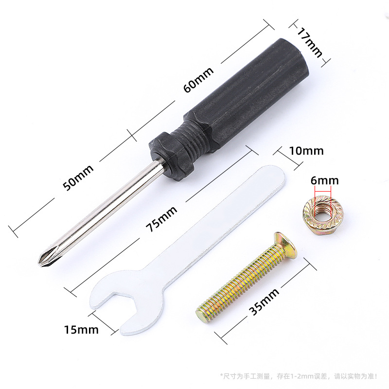 Kit de accesorios de hardware cepillo de desherbación accesorios de cepillo de techo al por mayor llave destornillador M6 conjunto de tuercas de tornillo