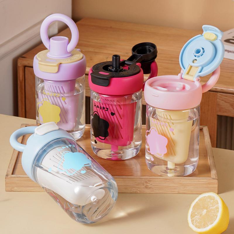 新款夏季大容量双饮女生高颜值水杯茶水分离杯子耐高温手提吸管杯