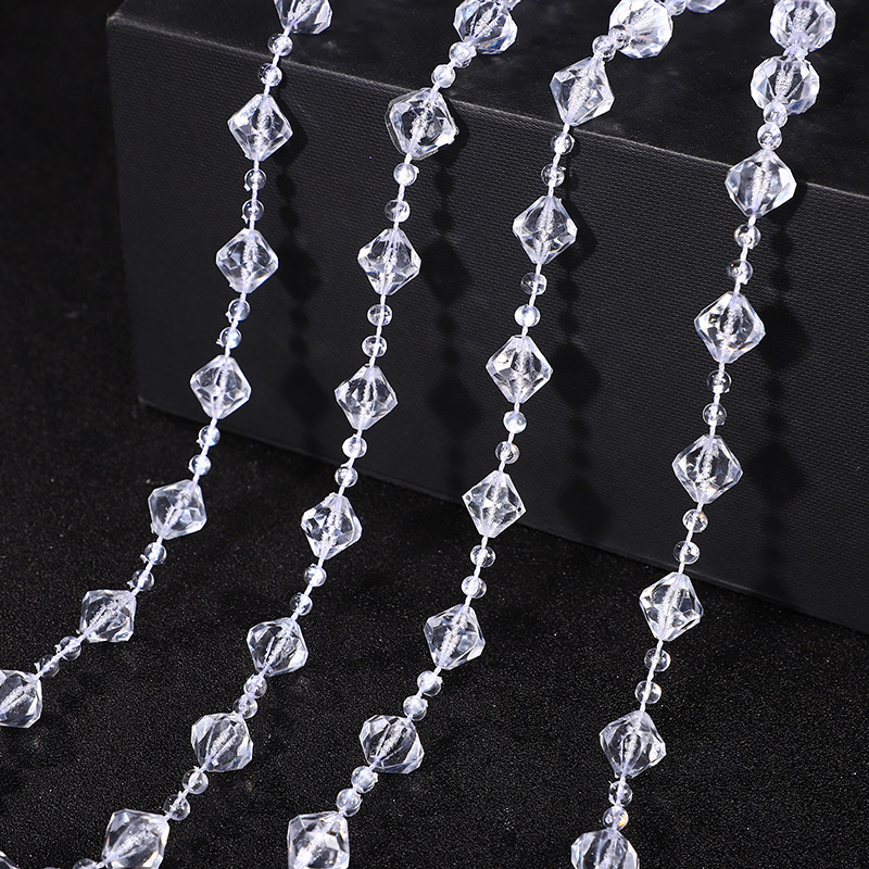 Transparent Wedding String Beads, Wedding Crystal Bead Chain, Wedding Ceiling Decoration Bead String, DIY Partition Door Curtain String Beads