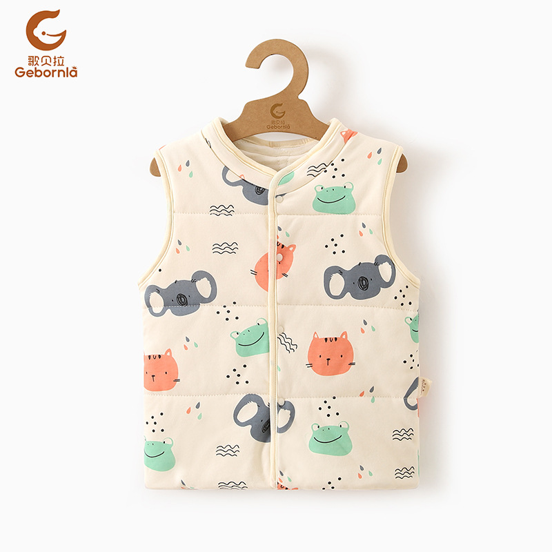 GE Bella Chaleco acolchado de algodón de color infantil Chaleco de algodón de color para niños y niñas Rebeca caliente para bebés Otoño e Invierno