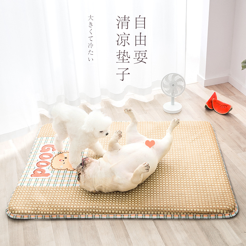Verano mascota dormir Mat verano perro dormir Mat Teddy gato estera de enfriamiento extraíble y lavable dormir Mat perro suministros