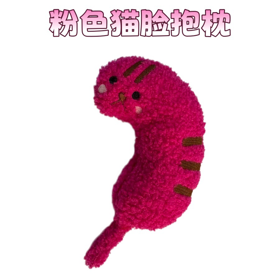 핑크 고양이 얼굴 베개
