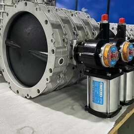 D641X-10 气动法兰铁板粉尘蝶阀图片