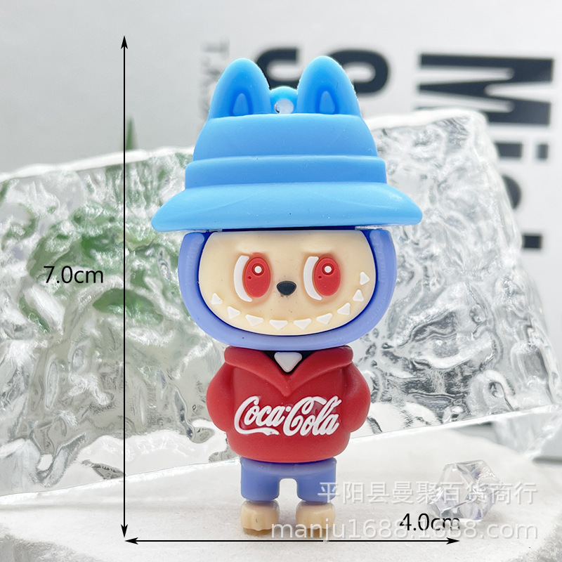 卡通拉布布钥匙扣公仔盲盒挂件跨境labubu迷你手机小挂件拉布布配|undefined