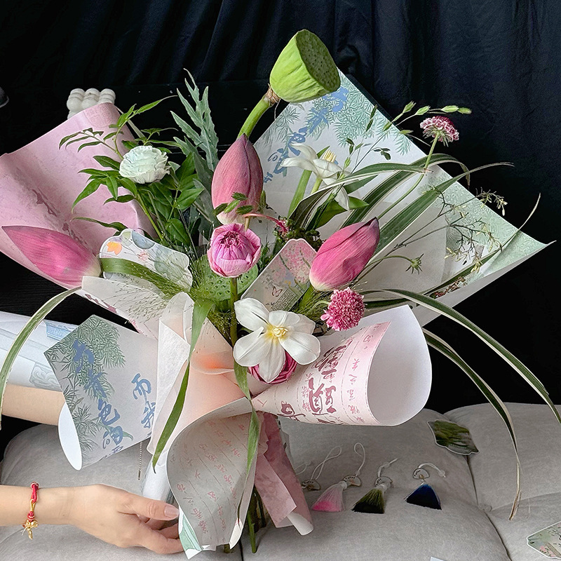 Bajo el esmalte belleza serie de flores de papel de embalaje floral 100g espessado ramo de flores de papel de embalaje florista de San Valentín